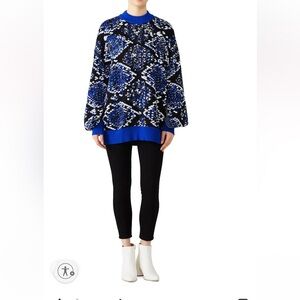 MSGM Vibrant Blue and Black Knit Sweater